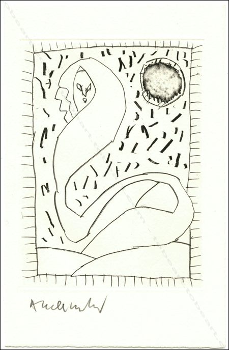 Gravure originale de Pierre ALECHINSKY - Andr&eacute; Verdet. Les exercices du regard. Paris, Editions Galil&eacute;e, 1991.