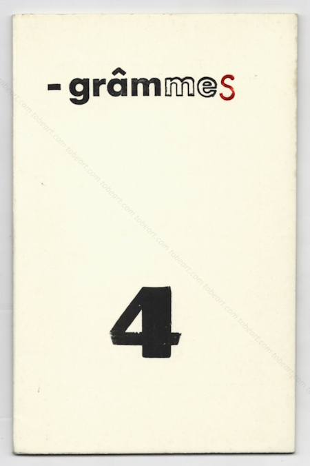 GrmmeS N4. Revue du groupe Ultra-Lettriste. Viry-Chatillon, Editions du Parc (Robert Estivals), 1959.