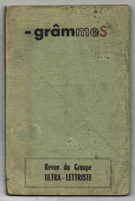 GRAMMES N2 -  Revue du groupe Ultra-Lettriste dirige par Robert Estivals. Paris, 1958.