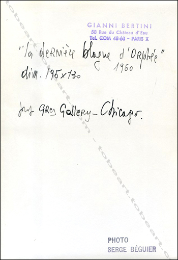 Gianni BERTINI - «La dernière blague d'Orphée» 1960.