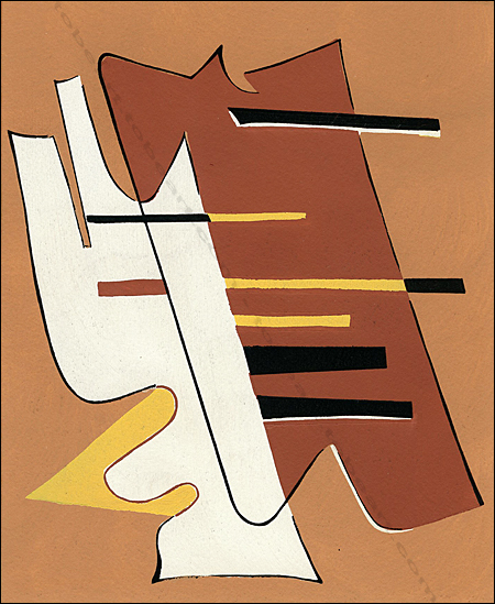 Pochoir de Alberto Magnelli ex&eacute;cut&eacute; par l'atelier Renson Fils &agrave; Paris pour les &eacute;ditions Art d'aujourd'hui en 1952.