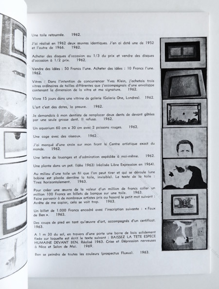 BEN (Vautier). Quelques id�es. Nice, Ben, (1970).
