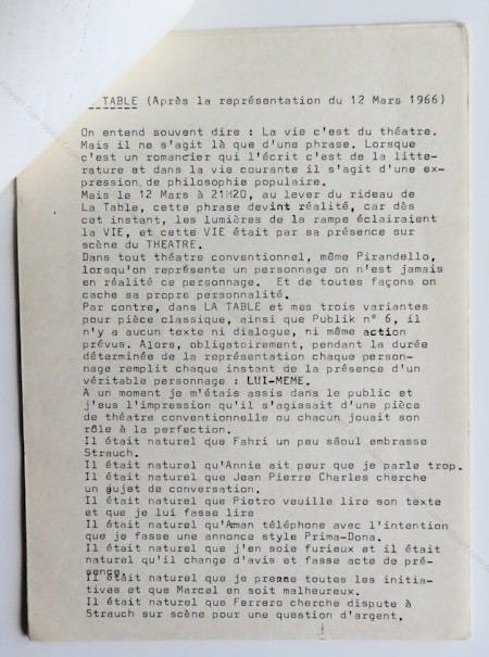 BEN (Vautier). LART CEST LES AUTRES. Nice, Ben, (1966).