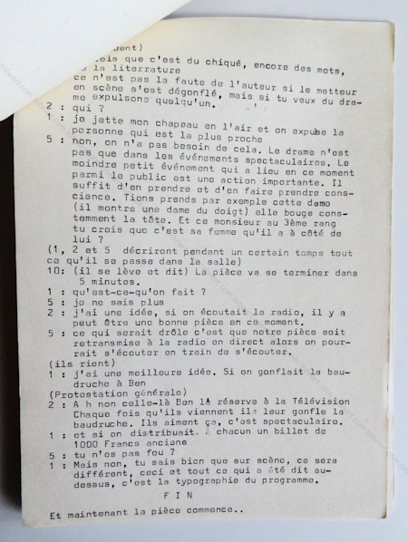 BEN (Vautier). LART CEST LES AUTRES. Nice, Ben, (1966).