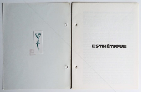 BEN (Vautier). TOUT n�9. ESTHETIQUE. Nice, Centre d'Art total (Ben), (1966).