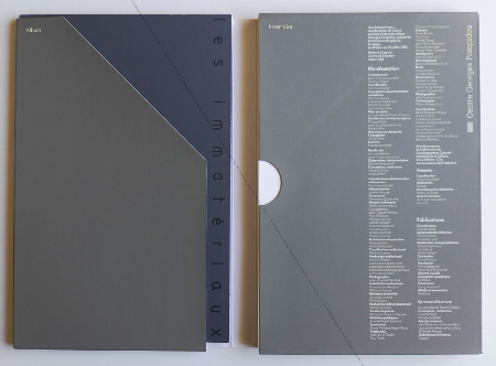 Les Immatériaux - 1) Epreuves d'écriture et 2) Album et Inventaire. Paris, Centre Georges Pompidou, 1985.