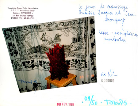 TOLSTY - Ma vie - Visuance vivrique. Paris, Galerie J & J Donguy, 1989.